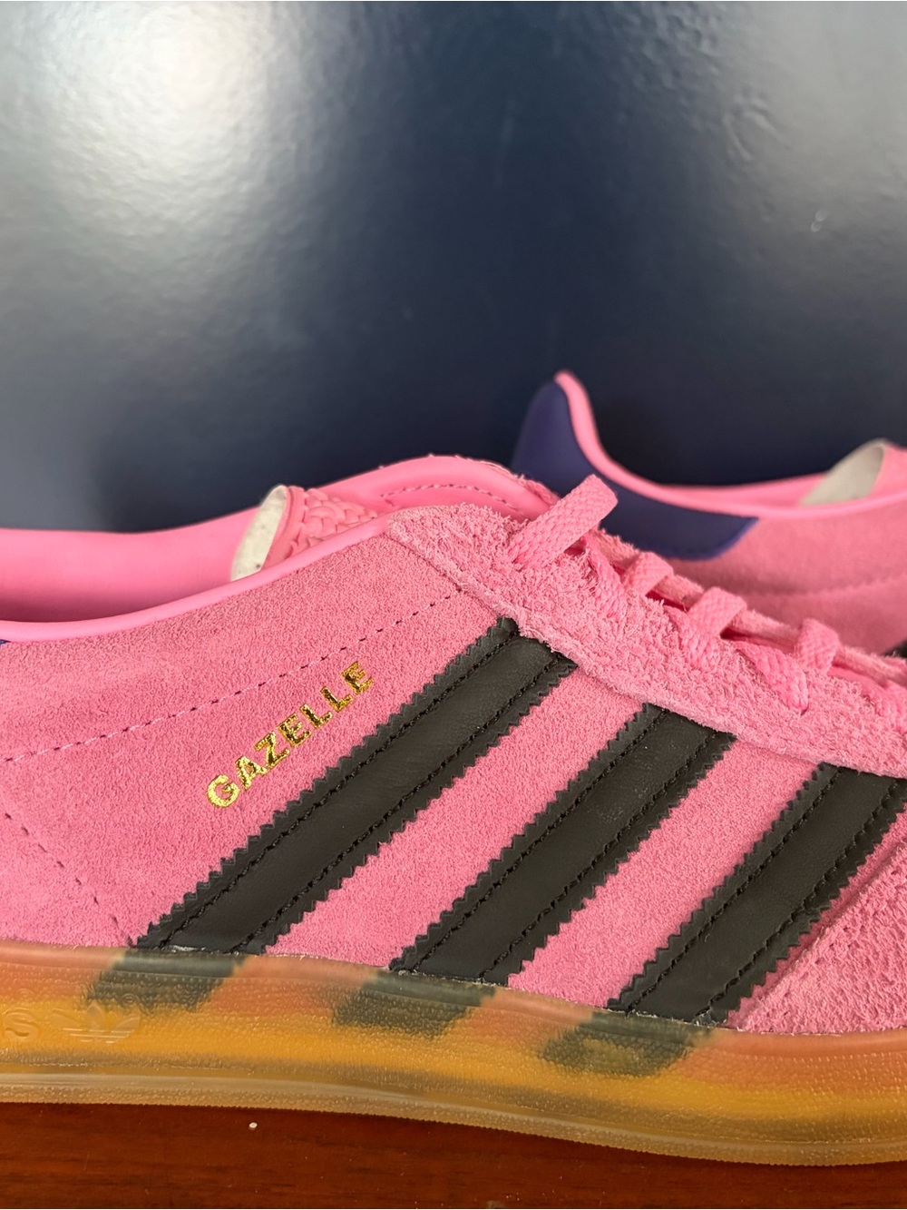 adidas Pink Suede Sneakers with black Stripes - Picture 4 of 13